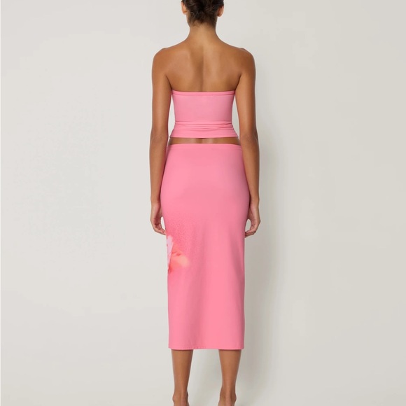 Khy Pink Peony Tube Top and Skirt Set - Picture 3 of 7